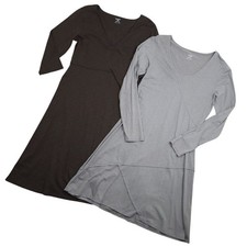 Horny Toad Womens Oblique V Rosalina Dress Medium Gray Brown Minimalist Bundle