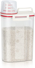 Rice Storage Container, Airtight Cereal Container Dispenser with Pourable Spout