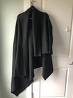 Emporio Armani Couture Asymmetrical Jersey Wool blend Cape Wrap Black 1 Sleeve — photo 3