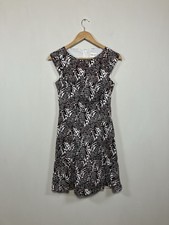 Reiss Dress Size UK 8 Black White Red Peplum Fit Flare Smart Party Work Office