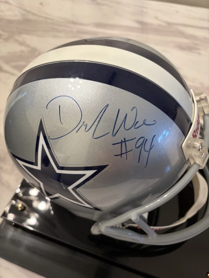 Casco Autografiado Demarcus Ware Vaqueros Tamaño Completo Autenticación JSA Foto 3 de 4