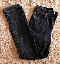 H&M Divided Straight Fit Jeans Schwarz Stretc...