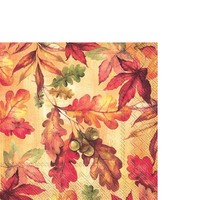20 Kleine Cocktailservietten Bright Autumn - BläTter In Herbstfarben 33X33Cm