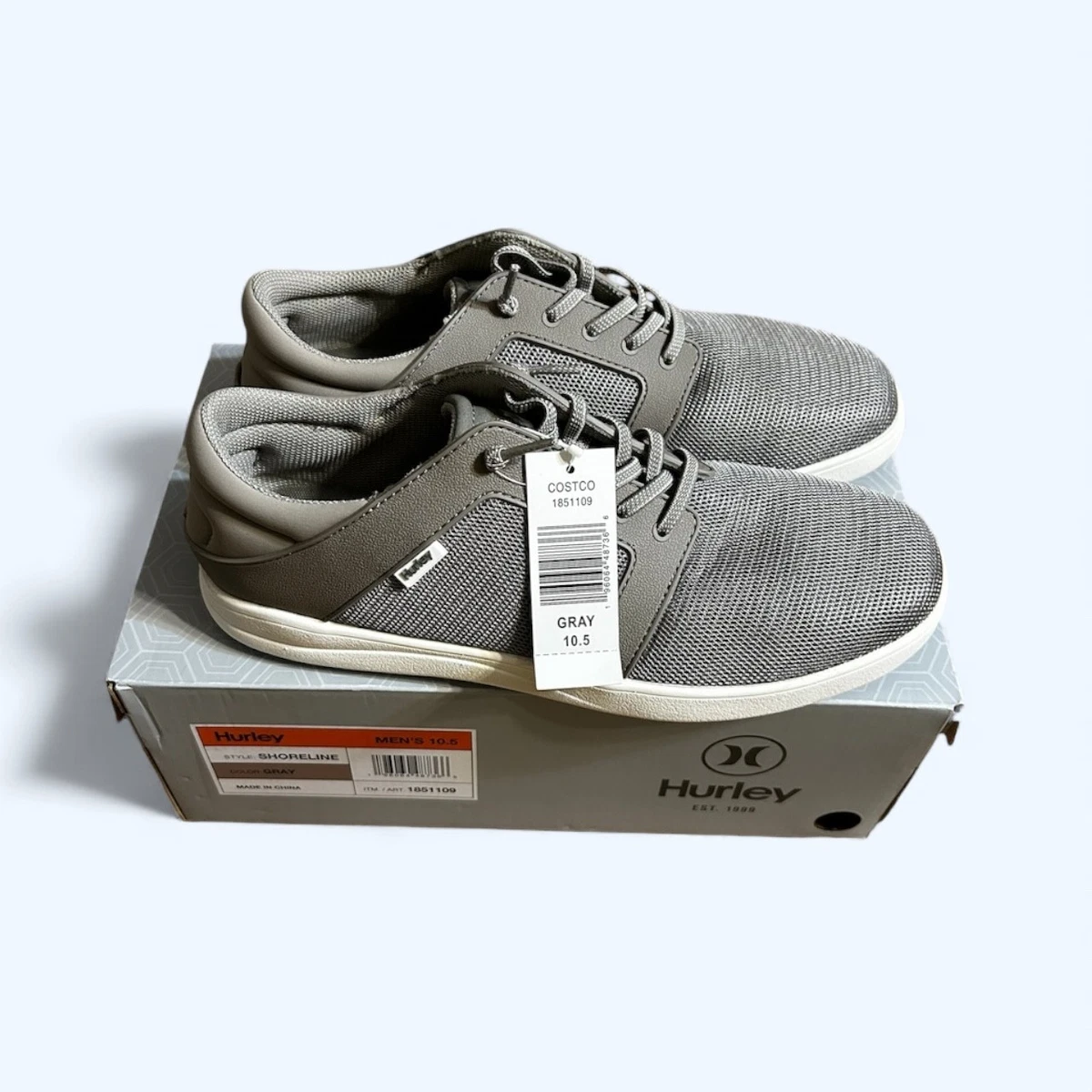 Hurley Mens Shoreline Slip on Shoes Casual Sneakers Gray  display picture 2