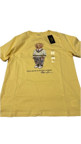 Polo Ralph Lauren’s kids Yellow Short Sleeved Polo Bear T-Shirt 100% cotton 4-16 - Picture 8 of 13