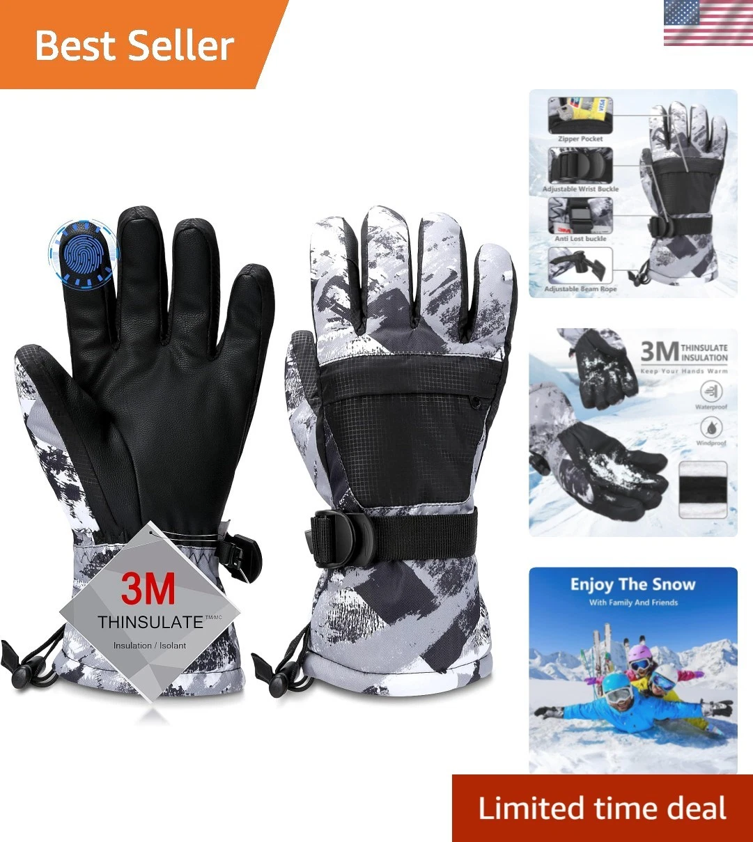 Ski Gloves, Waterproof and Breathable Snow Gloves for Cold Weather, Men & Wom...
Opens in a new wind