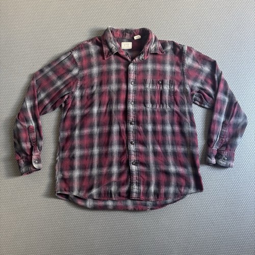 100% Cotton Arrow Blue Jeans Co. Plaid Red Flannel Shirt Men’s, Size L