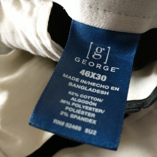 George Trousers Pants 46x30 Mens Black 