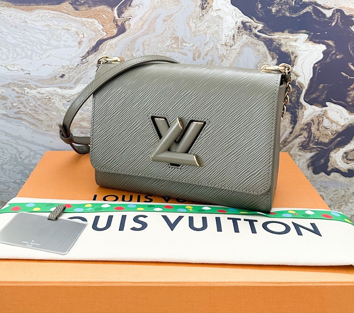 Louis Vuitton Twist MM Matte Smokey Brown Gold Epi Leather