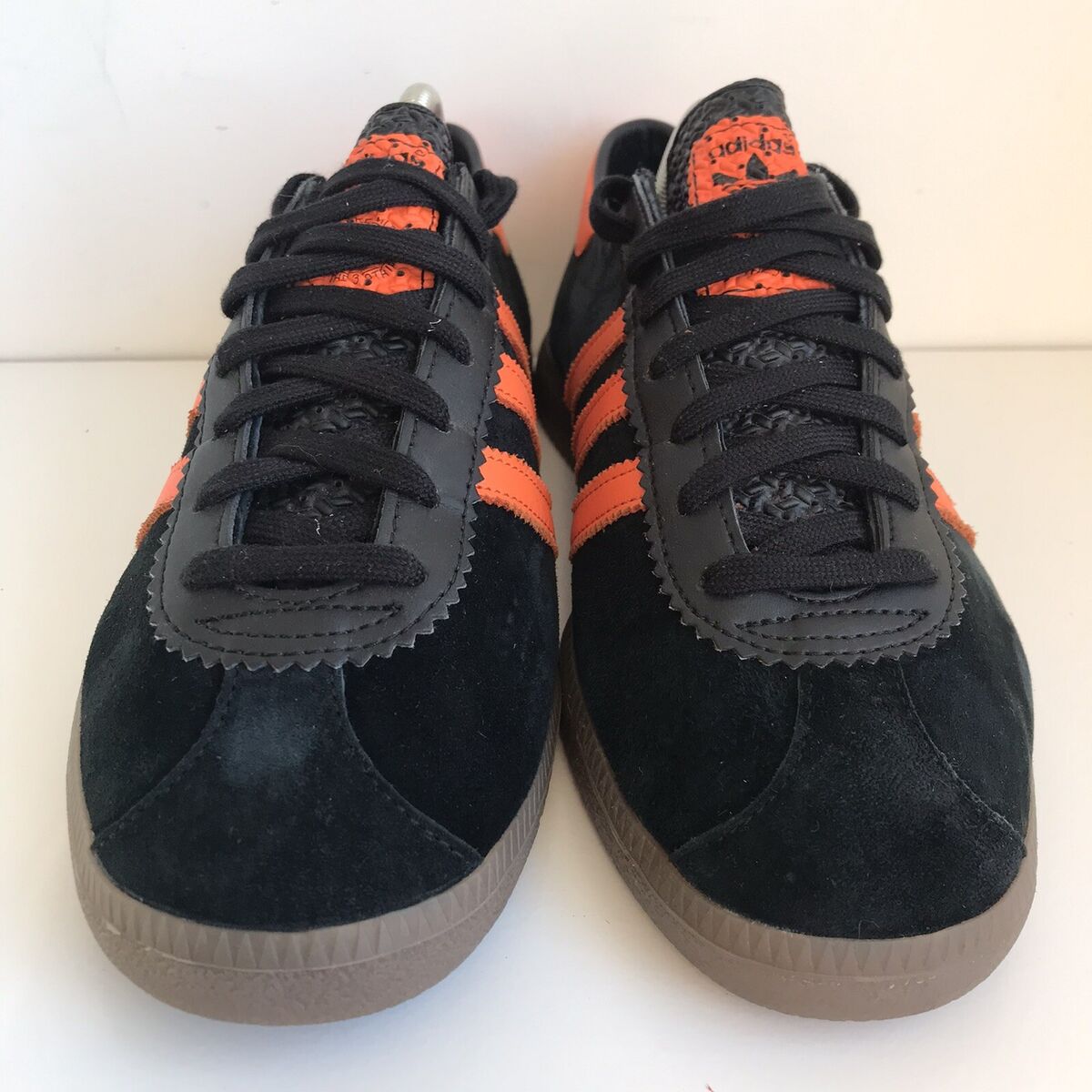 Adidas Brussels Size 8.5 & 9 Black Orange Suede City Series Adidas Brussels Size 8.5 & 9 Black Orange Suede City Series