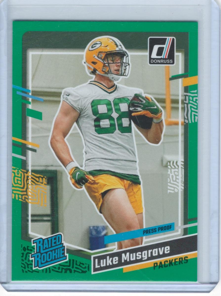 Luke Musgrave 2023 Donruss #337 Press Proof Green Green Bay Packers