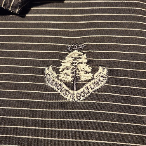 Peter Millar Golf Polo Black Striped Size Medium Carnoustie Golf Links - Picture 2 of 7