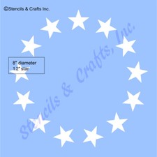 1.2" STAR STENCIL "13 STARS CIRCLE" TEMPLATE PAINT ART CRAFT NEW 8" DIAMETER