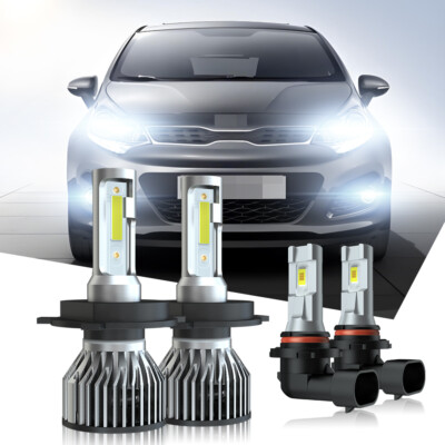 4x Combo LED Headlight Kit for Kia Rio 2012-2023 High/Low Beam + Fog Light Bulbs