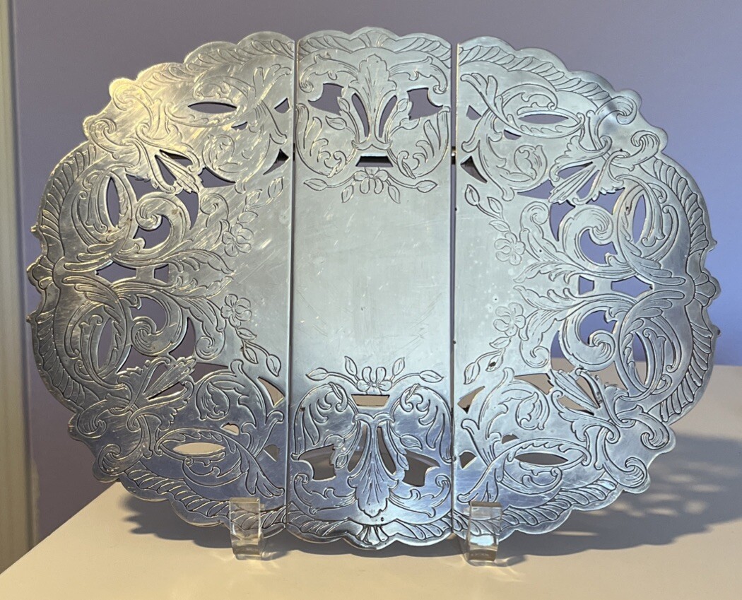 Vtg Apollo EPC Bernard Rices Sons Expandable Pierced Trivet Hot Plate Model 8240