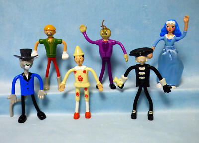 Pinocchio 6 Figuren komplett Set v. Miramax zum Film 2002 Biegefiguren