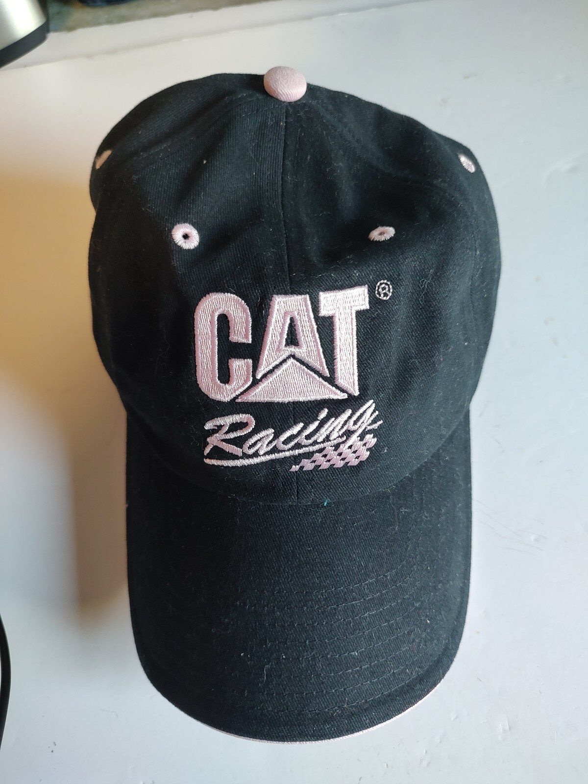 Caterpillar Cat Racing Logo Baseball Cap Black & Pink… - Gem