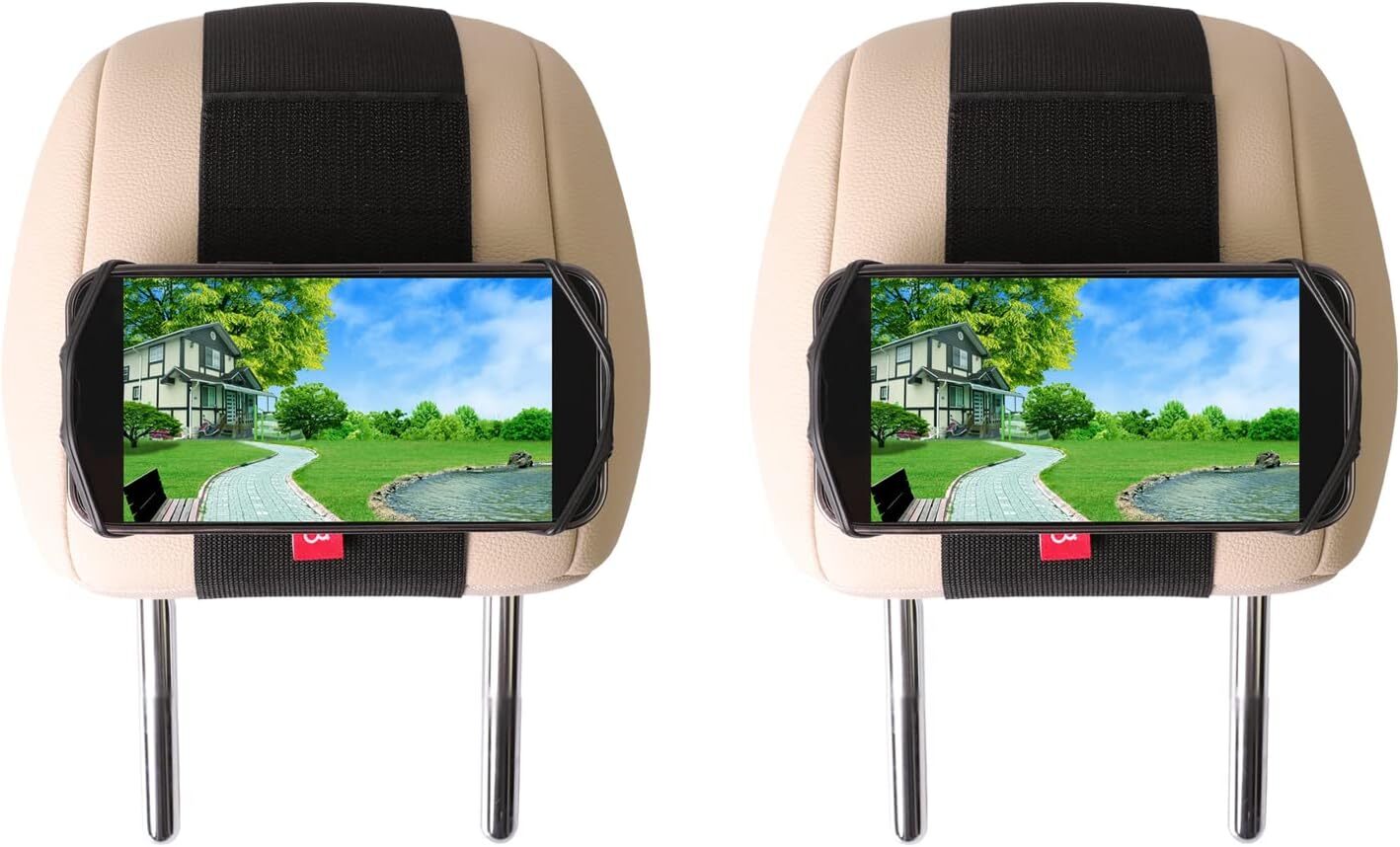 2 Pack Headrest Phone Mount for Car Back Seat - Kids Safe Holder  