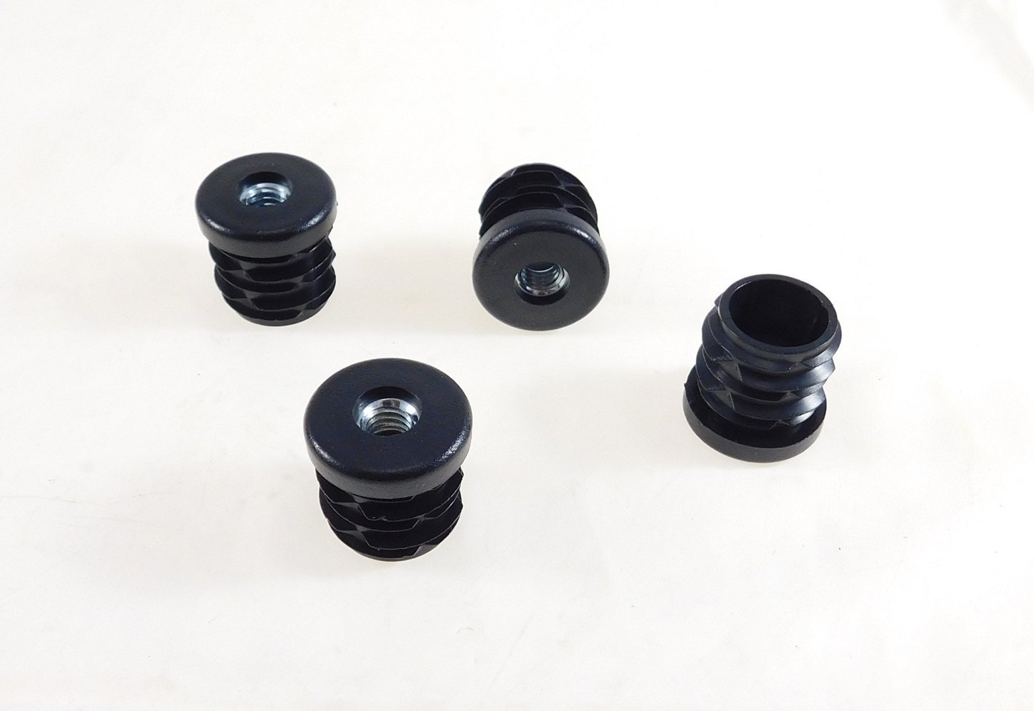 4 Pack Threaded 1"(OD) Round Plastic Tubing Insert 1/4-20 Threads S28-324BK