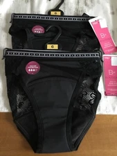marks and spencer B By Boutique Sz 6 Period Knickers 2 Pr Heavy Protection Bnwt