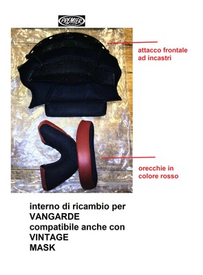 Imbottitura interna ricambio fodera casco Premier Vangarde rosso Vintage  Mask | eBay