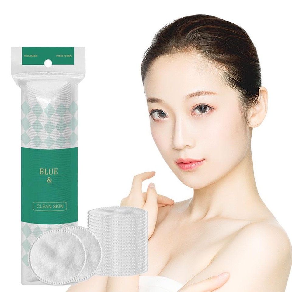 100Pcs Cotton Pads Waterabsorbent, Nonshedding Wet Compress Round