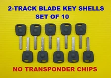 Set of 10 NEW Key Shell with 2-Track Blade and Transponder Chip Space for HU92