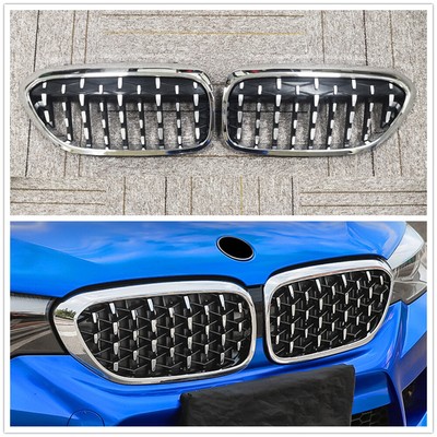 Front Diamond Kidney Grill Grille Silver For BMW 5 Series G30 G38 2017-2019  US | eBay