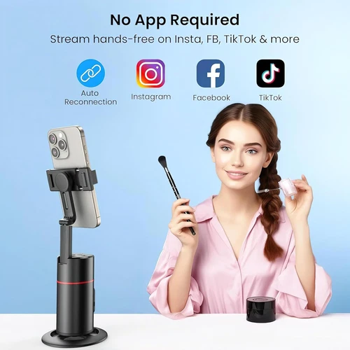 360° Handy Selfie Stick Stativ mit AI Auto Face Tracking Smart Gestensteuerung - Bild 11 von 15