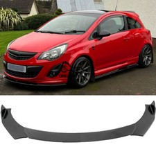 For Vauxhall Corsa Carbon Fiber Style Front Bumper Lip Spoiler Splitter Body Kit