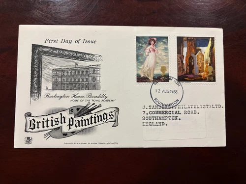 United Kingdom 1968 - British Paintings 2x FDC with stamps set Southampton