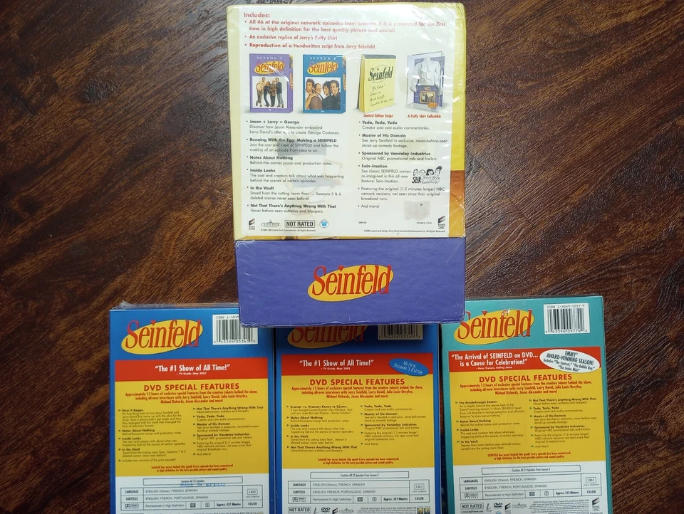 Seinfeld Series on DVD Seasons 1 2 3 4 5 6 The Puffy Shirt Gift Box Set Script - Image 3 of 4