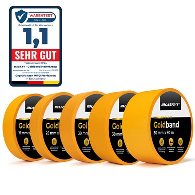 Goldband Malerband Kreppband diverse Größen Profi Malerkrepp Abdeckband Reißband
