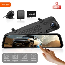 WOLFBOX G840S 4K Dual Dash Cam Front Inside GPS Car DVR Recorder Camera+32GB