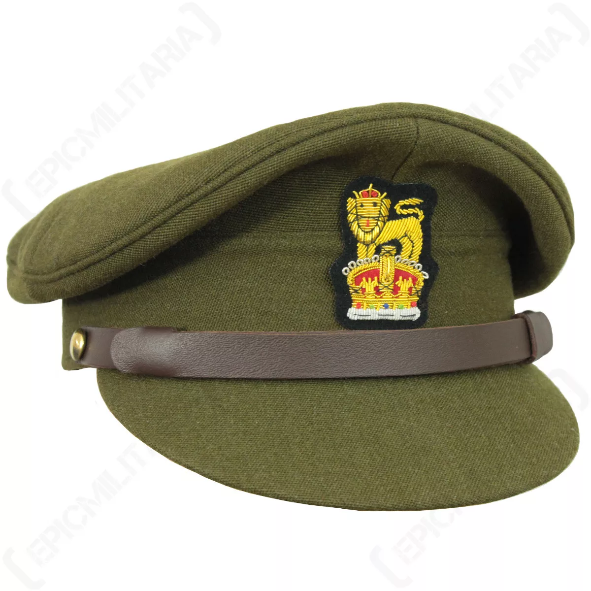 operación Literatura Retencion Gorra visera del ejército británico Segunda Guerra Mundial - Reproducción  militar sombrero pico uniforme soldado oficial nuevo | eBay