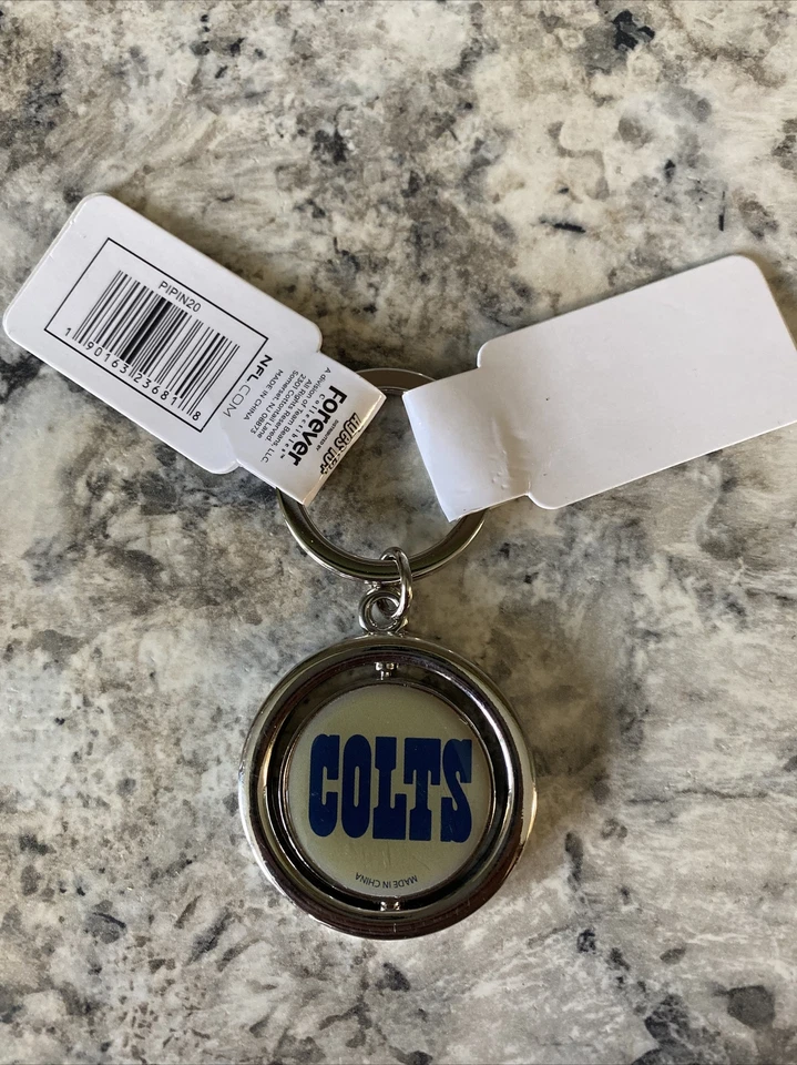 NFL Indianapolis Colts Spinning Logo Key Ring Keychain Forever Collectibles - Image 3 of 4