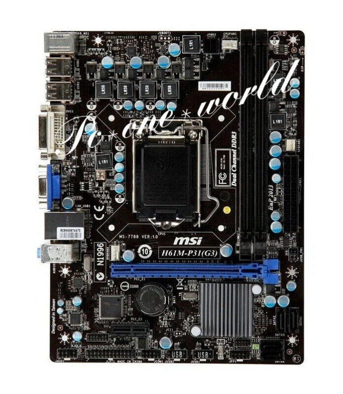 MSI H61M P31 G3 Motherboard LGA 1155 DDR3 DIMM Intel H61 USB2.0