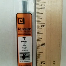 Plastruct 90082 ABS Plastic TEE 1/16" x 10" Long 8 Pieces Model Supplies