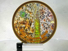 Sticker: Achondrite-ung, Erg Chech 002, meteorite class, glossy 3" round