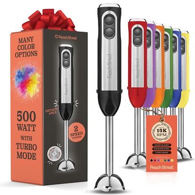Powerful Immersion Blender, Electric Hand Blender 500 Watt with Turbo Mode, D...
