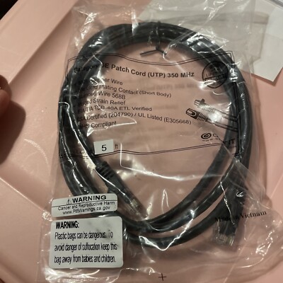 5E 350mhz Black Patch Cord Upt