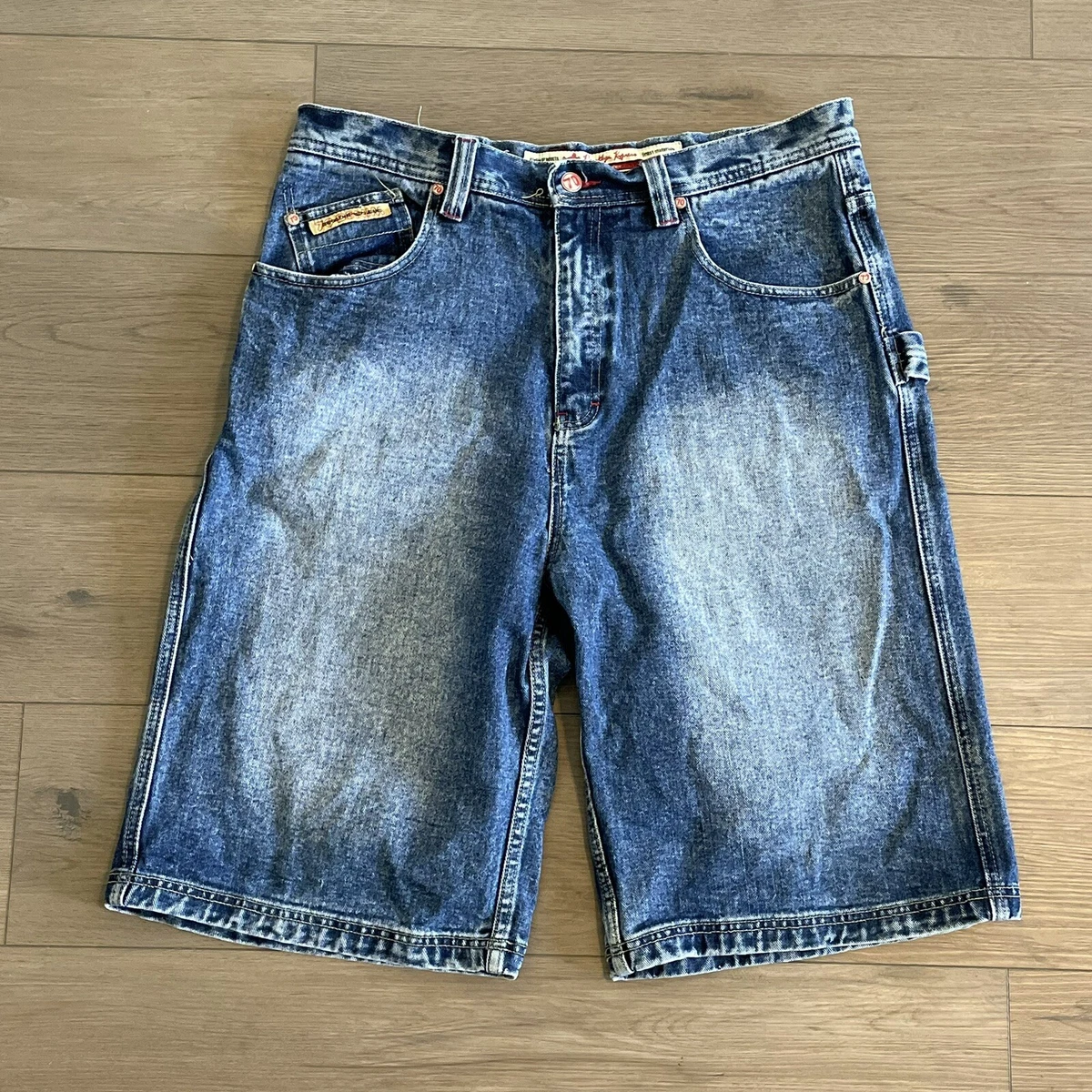Brooklyn Xpress Mens Shorts Sz 36 Blue Jeans E 1970 Classic Products Wide Leg