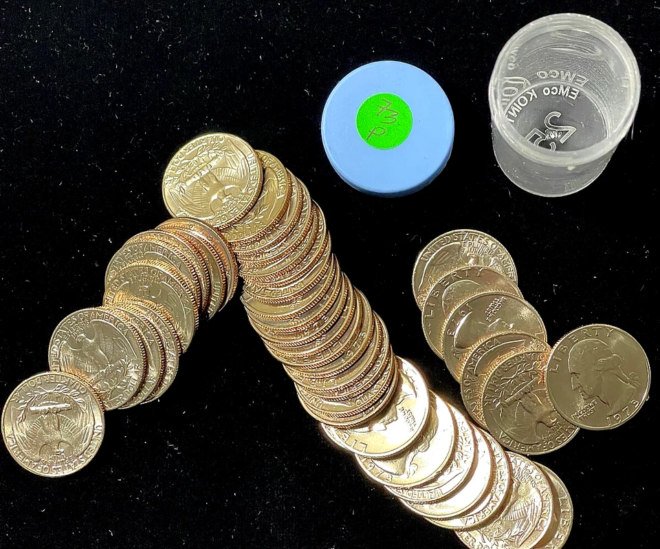 1973 P 25C UNCIRCULATED Washington Quarter Roll of 40 Coins-GEM! - Image 2 of 4