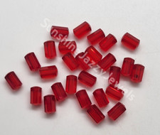 12pc Swarovski Crystal Light Siam Cylinder 5230 Beads; 2 Sizes: 6x3mm or 7.5x5mm