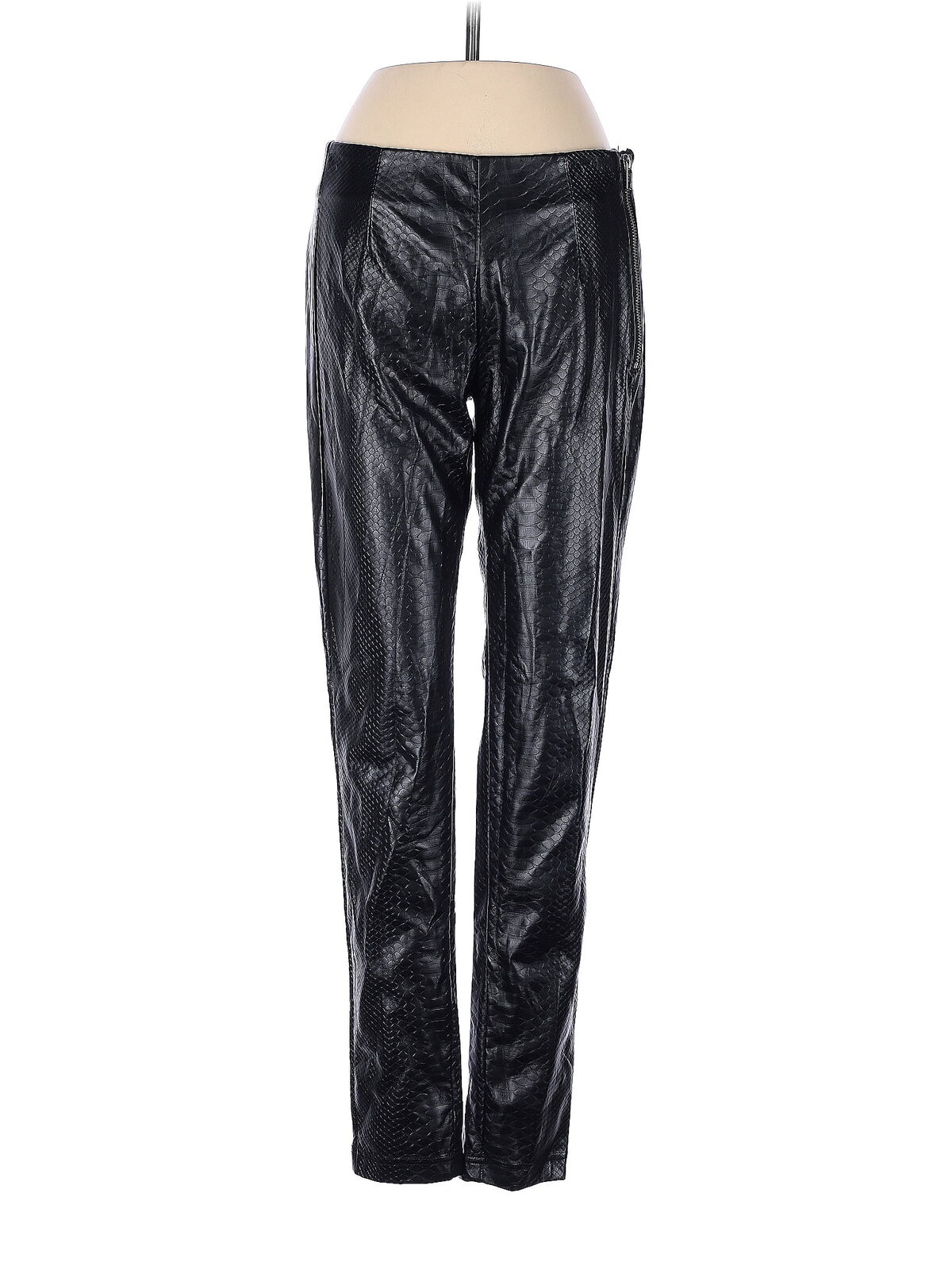French Connection Women Black Faux Leather Pants 2 - image 1