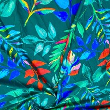 Printed Tropical Leaves 4-way Stretch Fabric 60" wide Swimsuit Spandex By Yard