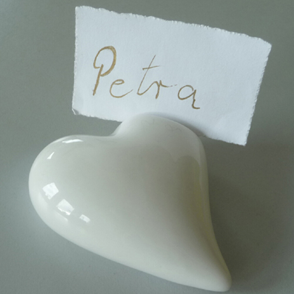 Tarjeta Colocación Boda Porcelana Corazón Menuekartenhalter Regalo Bautizo 7cm