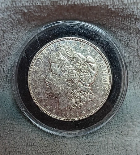 SILVER 1921 D  VF  MORGAN  DOLLAR   TP-5265