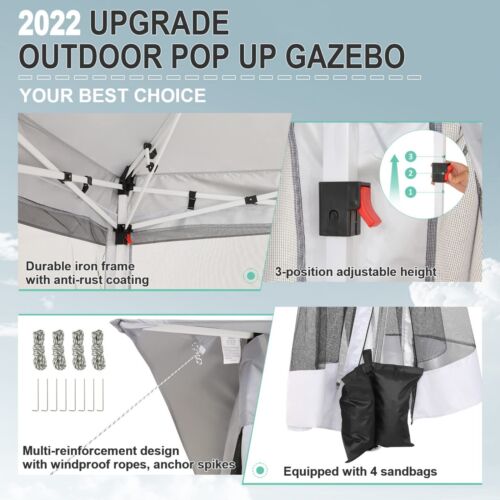 COBIZI Gazebo 12x12 Pop Up Canopy with Mosquito Netting with 2-Tiered Vented Top - Picture 35 of 43