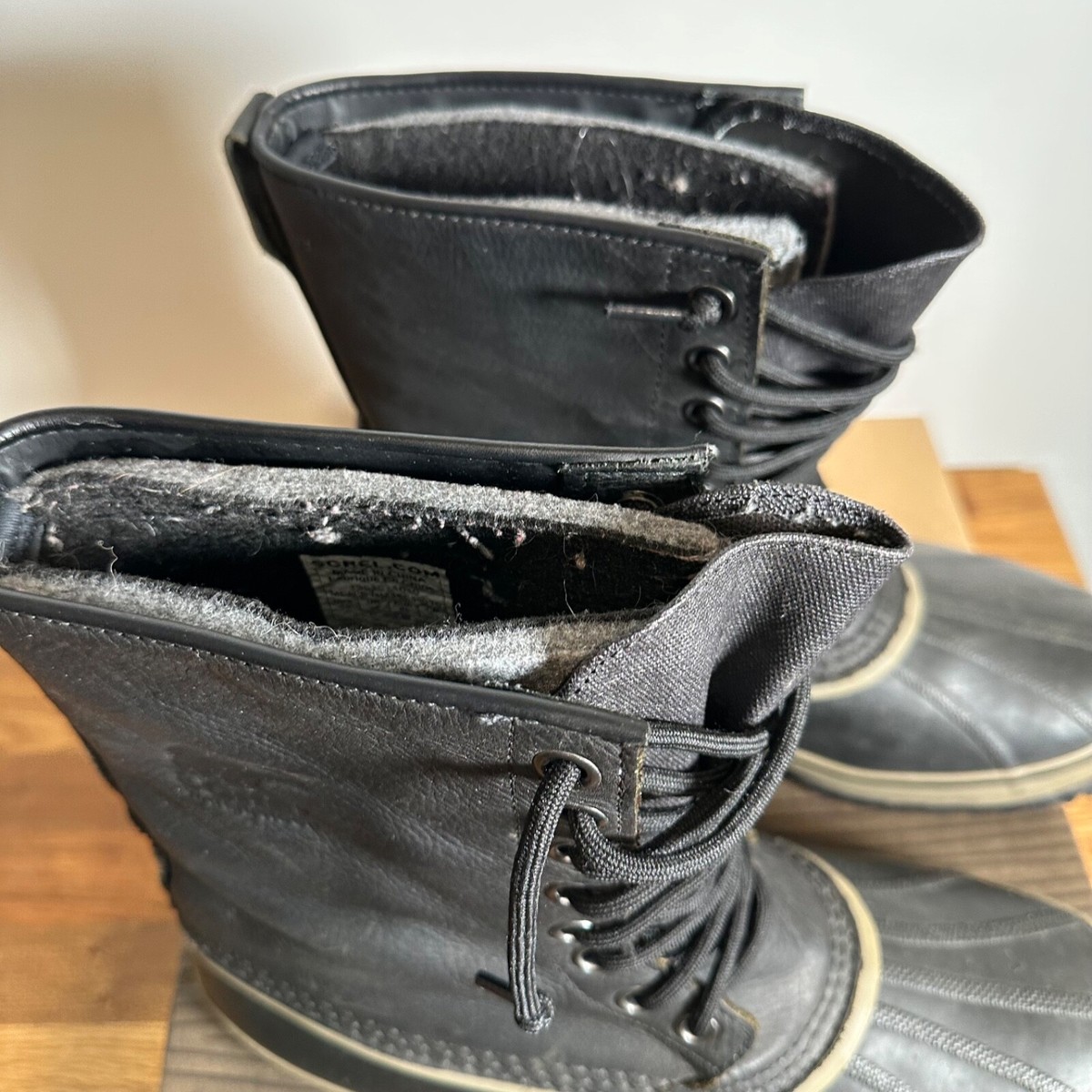 Sorel 1964 Mens Sz‎ 9 Premium Boots NM1561-010 Leather Premium Waterproof Snow Sorel Mens 1964 Premium Waterproof Leather BOOTS Black 9 for  main image 2